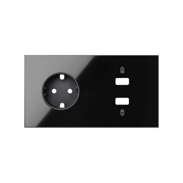 Kit front 2 el. base + cargador 2xUSB  SIMON 10020205-138