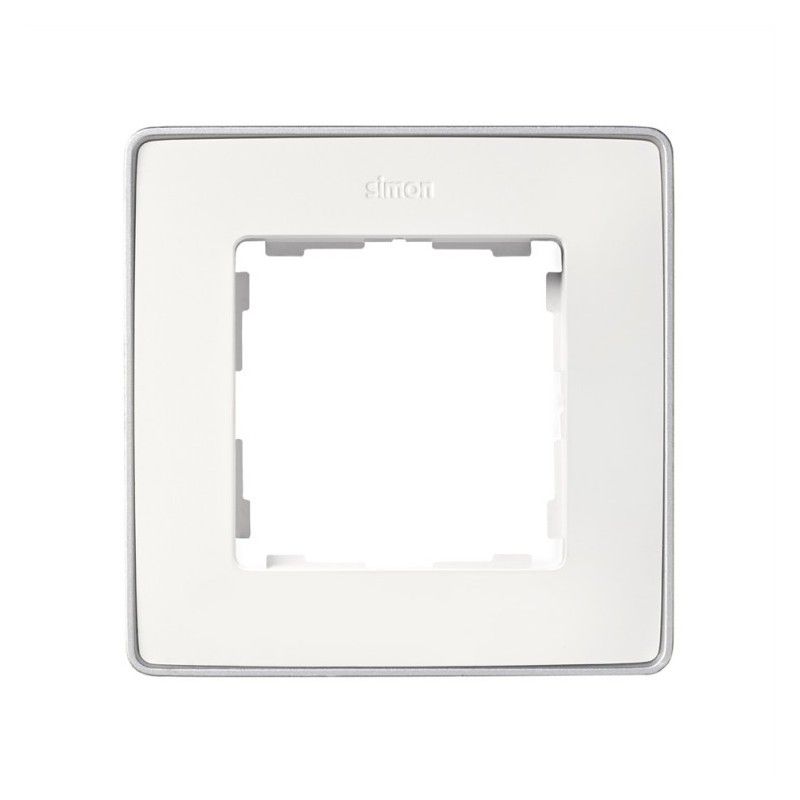 Marco 1 elemento blanco base aluminio SIMON 82 DETAIL 8201610-243