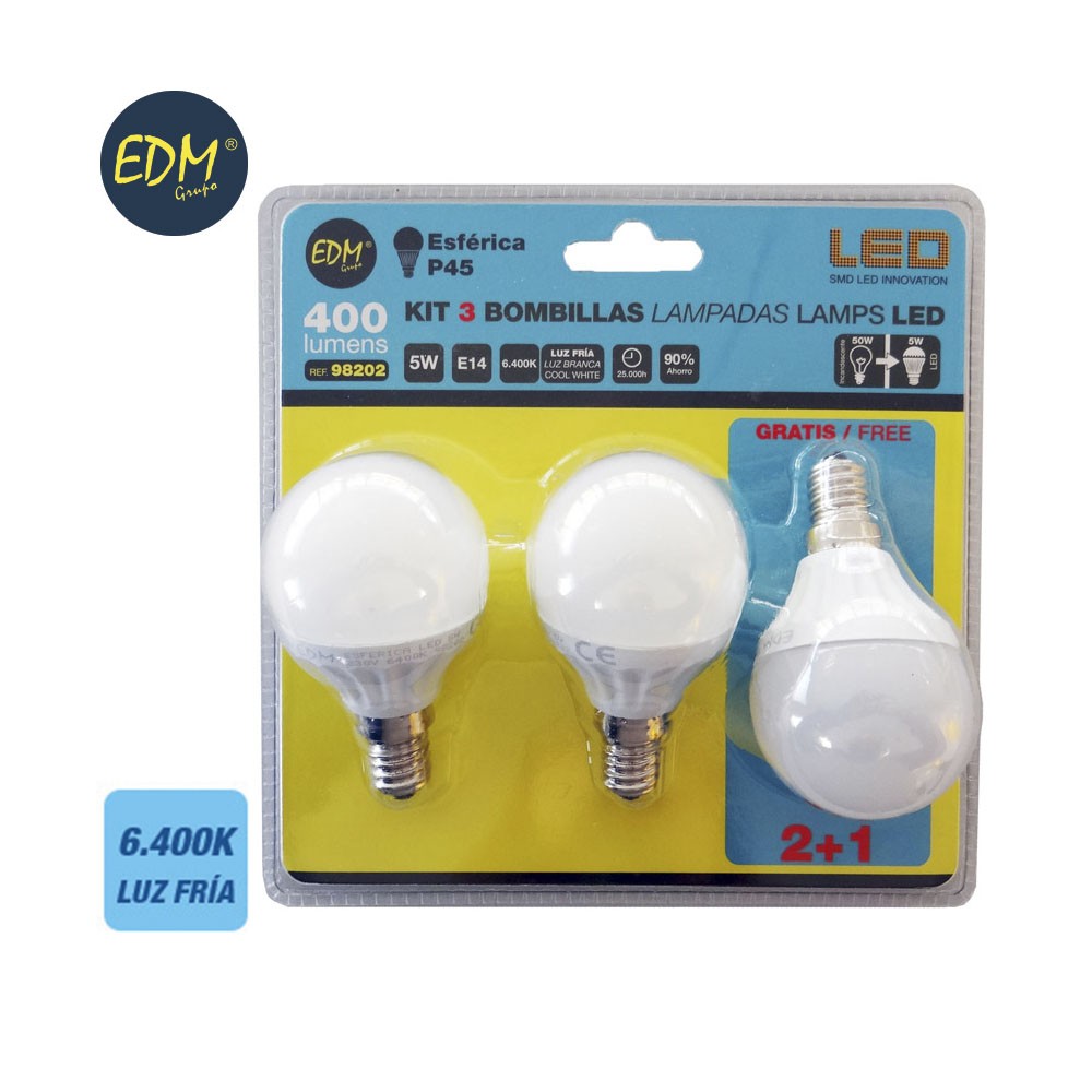 Bombillas LED E14 - G45 Esférica, Vela y Reflectoras, las más pequeñas